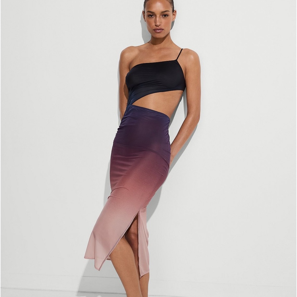 Victoria's Secret Black and Pink Maxi Dress